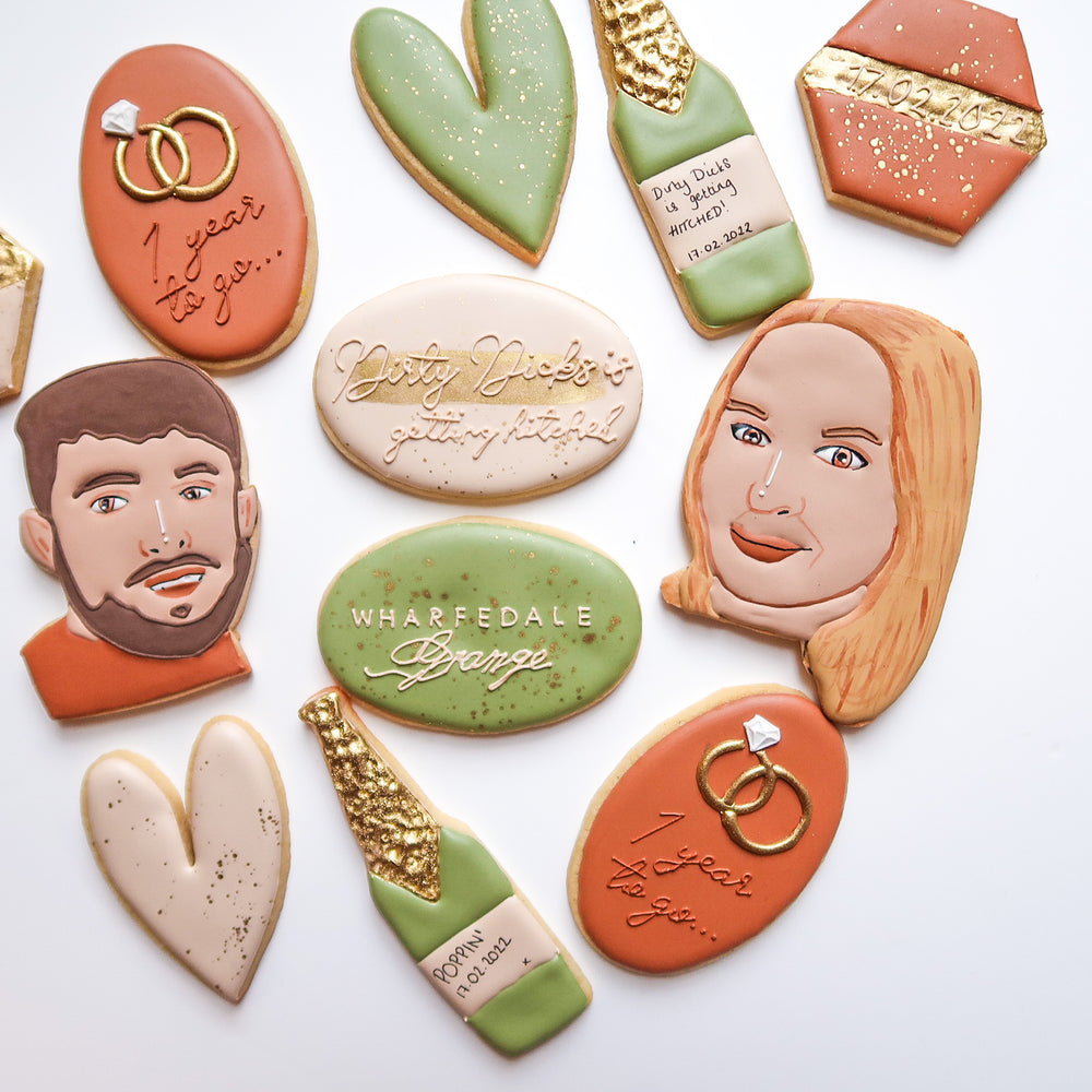 Personalised wedding portrait sugar cookies